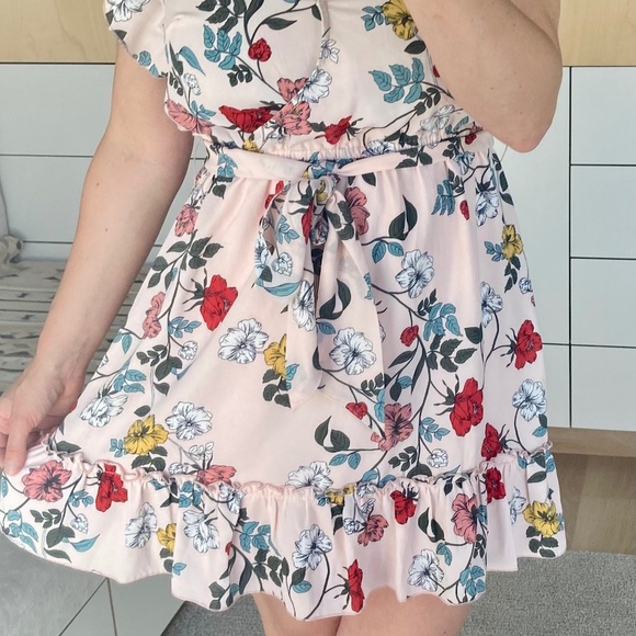 Pink Floral Mini Dress - Picture 2 of 3